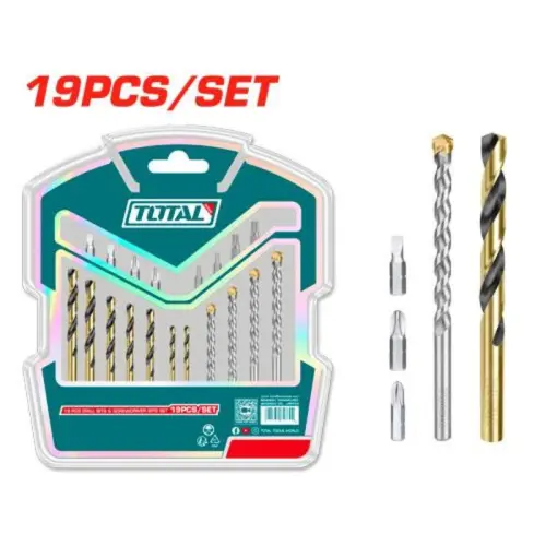 مجموعة بنط حفر توتال 19 قطعة